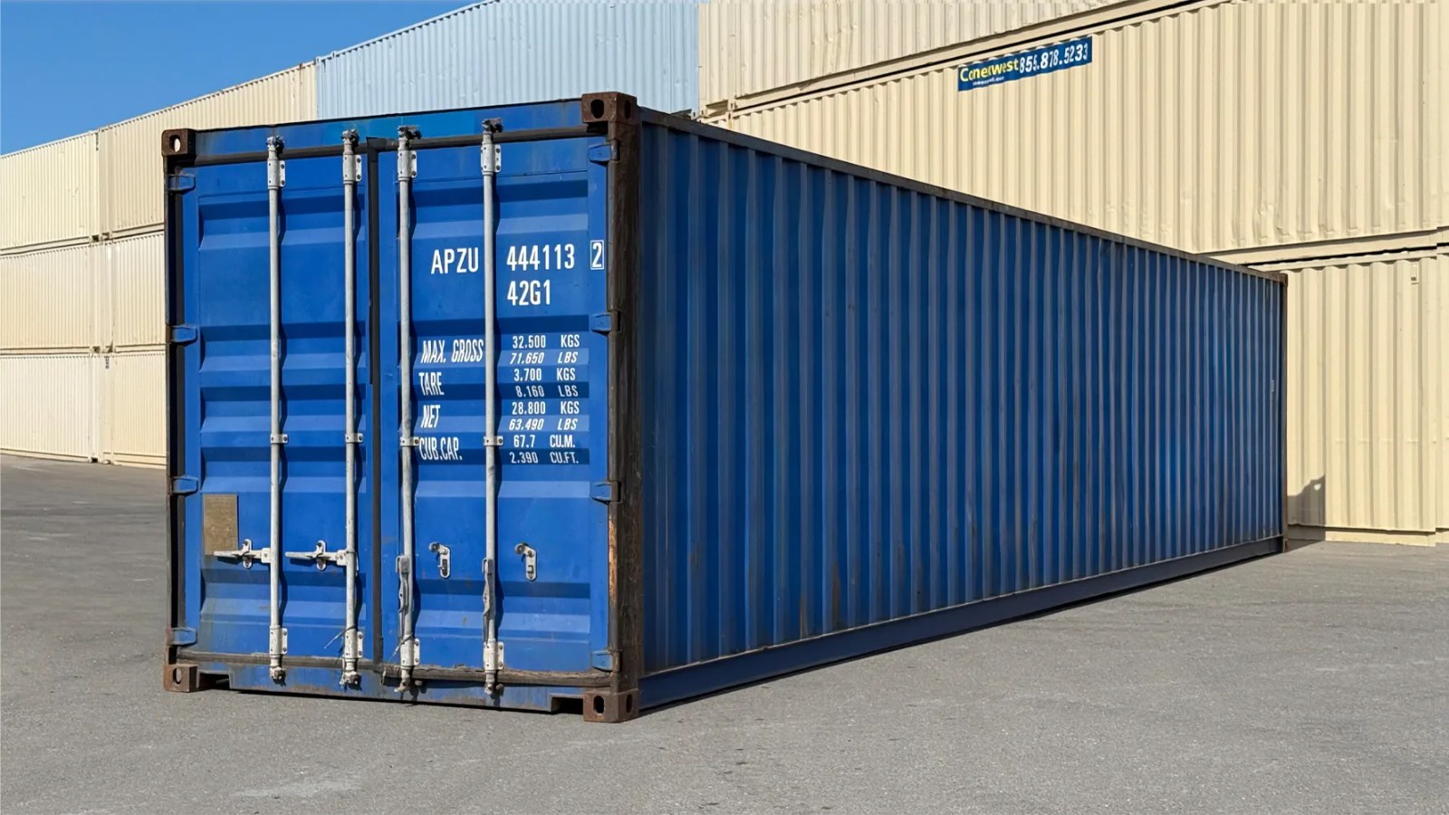 Container truck in a working yard